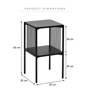 Phoenix Nhà Đầu Giường màu Đen bằng gỗ vuông Bàn Cạnh Giường ngủ cho phòng ngủ phòng khách sử dụng - Product Image 5