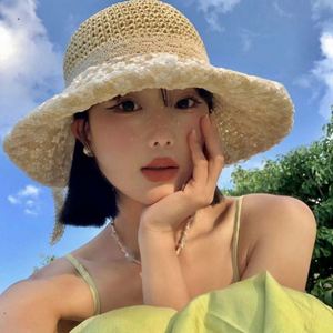 Lace Bow Straw <b>Hat</b> Image Style Unisex Large Brim Sun <b>Hat</b> <b>for</b> Beach Fishing Travel-Breathable Casual Outdoor Use - Product Image 3