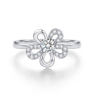 925 Sterling Silver Christian Engagement <b>Ring</b> Rhodium Plated 3A Cubic Zircon Flower Design Elegant Gift for Women Party Occasion - Product Image 1