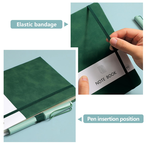 สมุดไดอารี่ปกแข็ง A5กำหนดเองหนัง PU บุในกระเป๋าสำนักงานธุรกิจ - Product Image 4