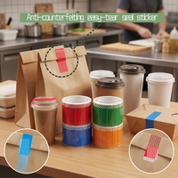 Etiquetas de Vinilo Personalizadas, Permanentes, a Prueba de Manipulación, Impermeables y Anti-Falsificación para Bolsas de Entrega de Alimentos, Embalaje de Velas, Desechables y Fáciles de Usar