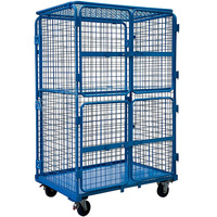 Chariot logistique robuste entrepôt industriel conteneur en fil métallique pliable acier durable et plastique avec fournisseur OEM