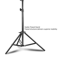 Trépied métallique réglable de 1,6 m avec support universel pour téléphone, trépied portable pliable pour téléphone portable pour éclairage annulaire de selfie en direct