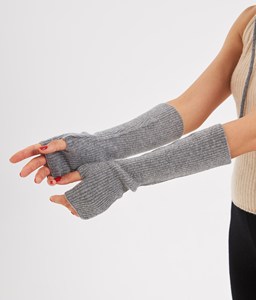 100% Pure Cashmere Ladies' Rib Knitted <b>Gloves</b> - Product Image 2
