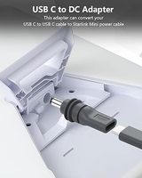 Adaptor Konektor USB C Female ke DC5.5*2.1mm Male, Konverter Daya untuk Starlink Mini 20V 65W Sumber Daya Tipe-C PD