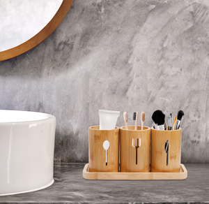 Tre đồ dùng Caddy tổ chức cho Countertop, 8 ngăn giữ tấm giấy, có thể điều chỉnh đồ dùng chủ Bạc tổ chức - Product Image 2