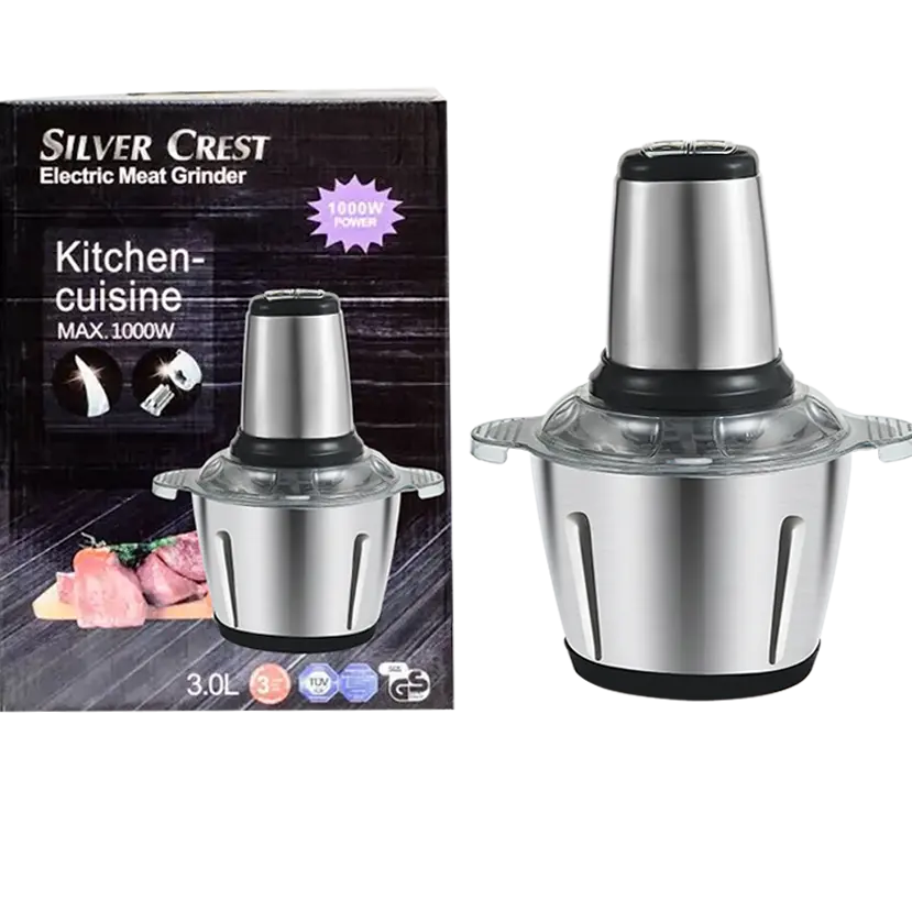 2022 kitchen multi-functional salad meat vegetable electric food chopper grinder cutter mixer with 2L 3L 4L stainless steel bowl