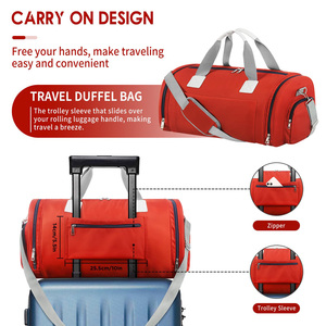 Sac de sport personnalisé BSCI avec compartiment à chaussures, sac de voyage, sac de sport avec poches, y compris une pochette résistante à l'eau - Product Image 4