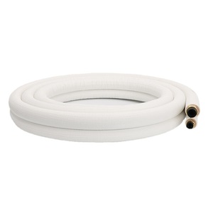 1/4 1/12 <span class=keywords><strong>Tuyau</strong></span> de connexion de <span class=keywords><strong>tuyau</strong></span> de bobine de <span class=keywords><strong>cuivre</strong></span> rouge, <span class=keywords><strong>tuyau</strong></span> d'isolation en relief blanc anti-âge - Product Image 1