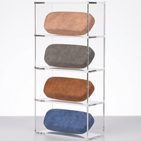 Étui à lunettes rigide ovale, en cuir PU rétro avec texture peau de mouton, boîte de rangement pour lunettes de soleil avec logo personnalisé