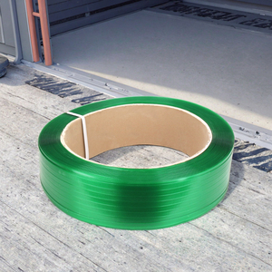 Embossed Surface Green High Tenacity PET Strapping Roll 11mm Width for Manual Packing - Product Image 1