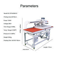 Machine de transfert thermique pneumatique à double station (haut et bas) pour T-shirts, imprimante DTF, machine d'impression 60x80