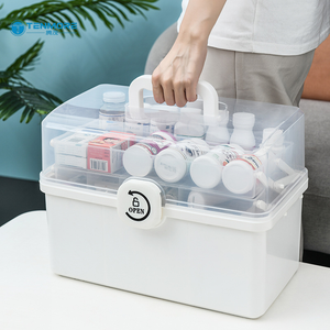 Caja de Medicamentos Familiar a Prueba de Polvo con Cierre de Seguridad, Almacenamiento Clasificado para Suministros Médicos en el Hogar - Product Image 1