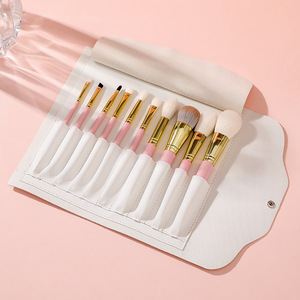 Juego completo portátil de 10 piezas, pinceles de maquillaje de pelo de animales, pintura suelta, sombra de ojos, cejas, labios, pinceles <span class=keywords><strong>para</strong></span> herramientas de belleza facial - Product Image 4