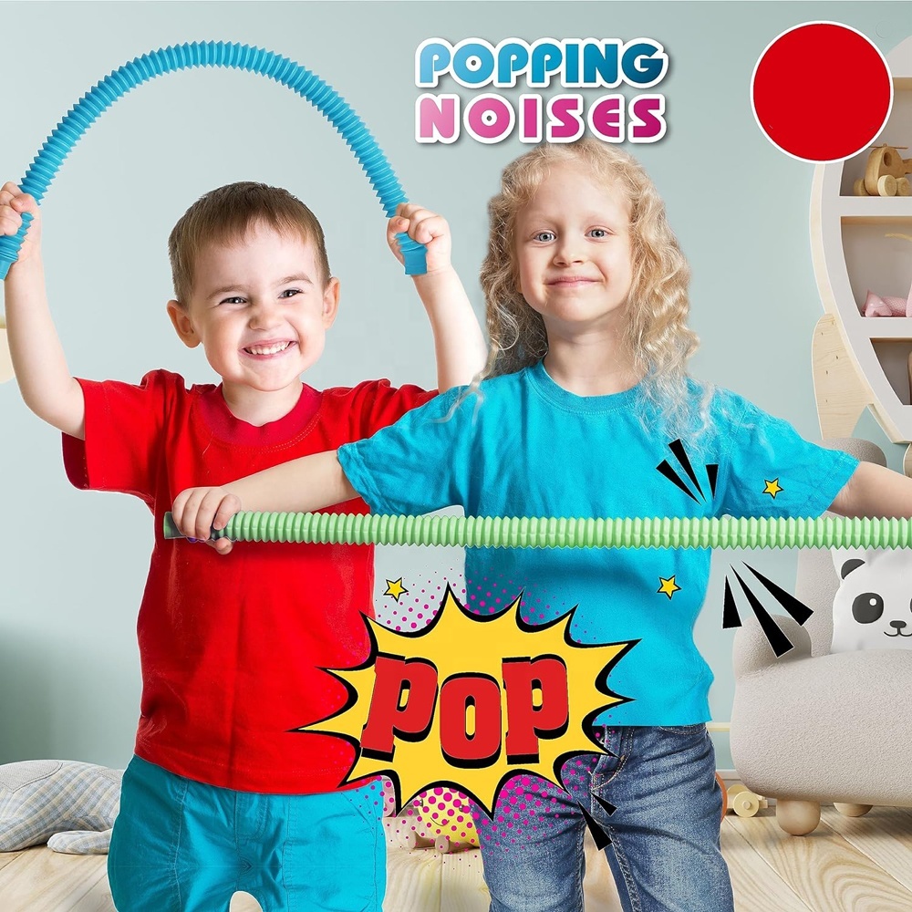 Jouets créatifs pour enfants, tubes à bulles, jouets sensoriels flexibles, tubes télescopiques colorés, tube extensible, torsion, pliage, jouet sensoriel pour enfants, soulagement du stress