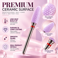 Foret à ongles en céramique rouge pour manucure, tige de 3/32 po, pour retirer le vernis gel, lime à ongles électrique pour usage en salon