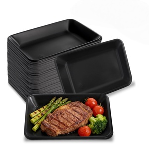 Barquette alimentaire biodégradable en amidon de maïs pour viande, poisson frais, poulet, fruits – Présentoir écologique noir en blister pour aliments surgelés – Barquette jetable en mousse - Product Image 1