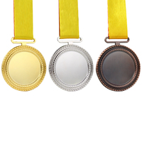 Médailles de récompense en métal vierges, dorées, pour compétitions sportives, souvenirs de champion, prix avantageux, médailles sportives OEM simples