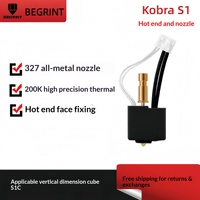 Aksesori Printer 3D Dual-metal S1C Hotend Extruder Head Suhu Tinggi Nozzle Kuningan Anycubic S1 Hotend Assembly