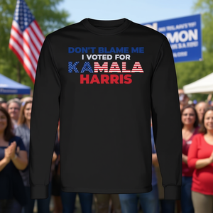 Camiseta de manga larga: No me culpes, voté por Kamala Harris 2024 - Product Image 1