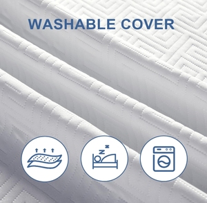 แผ่นรองพื้นที่นอนเจลเมมโมรีโฟมความหนาแน่นสูงระบายอากาศได้มีคุณสมบัติสปริงกระเป๋าแบบนุ่มที่ถอดออกได้เพื่อบรรเทาอาการปวดหลัง - Product Image 5