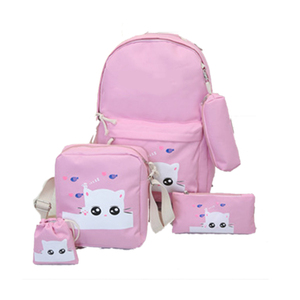 Custom Girls Canvas School <b>Backpack</b> Set 3 in 1 With Lunch Bag College Laptop <b>Backpack</b> Casual Daypack for Teen Girls <b>Backpack</b> - Product Image 1