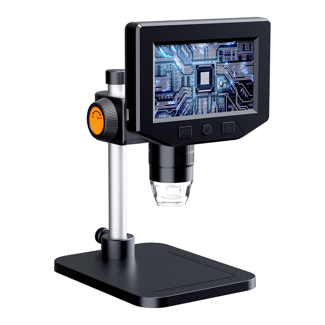 New 1080P Digital Microscope P220 for Mobile Repairing 1000X Magnification 4.3' Screen 180 Degree Flip 8LED with Lifting Stand