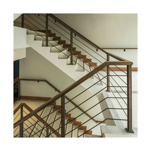 Sistema <span class=keywords><strong>de</strong></span> Barandilla Redonda <span class=keywords><strong>de</strong></span> Acero Inoxidable Moderno Prima con Varillas Verticales y <span class=keywords><strong>Postes</strong></span> Cuadrados <span class=keywords><strong>para</strong></span> Balcón y Escalera - Product Image 5