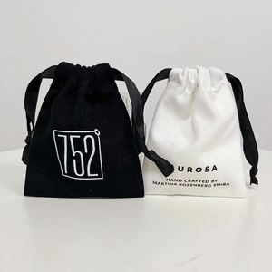 Custom Logo Printed Small Cotton Linen Drawstring Bag Perfume Gift Cosmetic <b>Storage</b> Cotton Muslin Pouch Dust Bag - Product Image 1