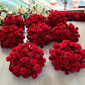 EG-VJ023 <strong>Wedding</strong> Silk Flowers Arrangements Artificial Red Rose <strong>Wedding</strong> Flower Ball <strong>Centerpieces</strong> - Product Image 1