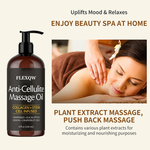 Huile <span class=keywords><strong>de</strong></span> massage anti-cellulite 240 ml, collagène, cellules souches, pépins <span class=keywords><strong>de</strong></span> raisin, eucalyptus, huile raffermissante pour le corps, OEM, étiquette privée, vente en gros - Product Image 3