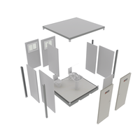Salle de bain et toilettes portables de luxe de haute qualité pour villa, hôtel, appartement – Conception moderne en panneaux sandwich d'acier, maison conteneur