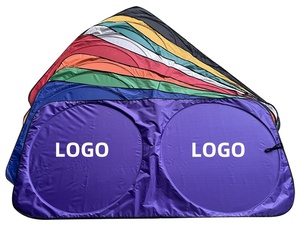 Custom Logo Summer <b>Sun</b> Protection Double Ring New Coated Silver Cloth <b>Sun</b> Shield Front Shield Nylon Umbrella Heat Insulation - Product Image 2