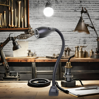 Lumière LED flexible à col de cygne ONN-M3A IP65, sans points noirs sur la pièce. Lumineux et scellé. Atelier ou bureau.