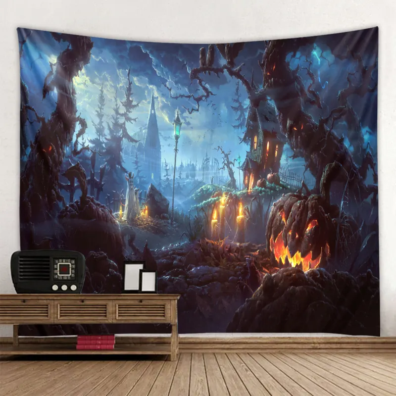 Halloween Witcher Wall Hanging Tapestry Carpet Halloween Party Wall Cloth Tapestries