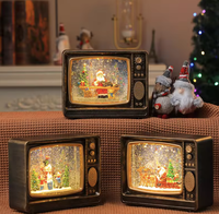 StarKey Nouveau Design Mode Globe à Neige Carré TV Eau PC Lanterne Cheval de Noël Modèle LED E-002A Décoration Artisanale pour Bureau et Maison