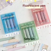 Surligneur pailleté doux, lot de 4 couleurs, protection des yeux, stylo brillant, marqueur de point clé, stylo de dessin pour journal graffiti