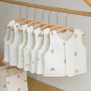 2021 Winter Nieuwe Baby Kleding Beer Borduurwerk Pasgeboren Vest Koreaanse Katoenen Baby Mouwloze Mode Peuter Vest