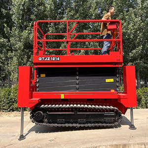 Гусеничный мобильный ножничный подъемник CE 4м 6м 8м 10м 12м 14м 15м 16м 18м 20м, электрический, вездеходный, грузоподъемность 100 кг, на 4 человека - Product Image 2