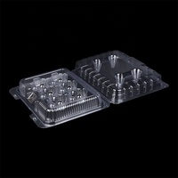 Boîte à cupcakes en plastique jetable transparent à emporter emballage à clapet sous blister de cupcakes alimentaires