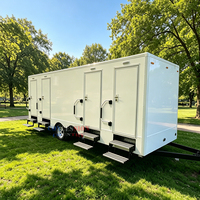 Remorque sanitaire mobile 4 stations avec climatisation, spacieuse, conforme aux normes DOT américaines, à vendre