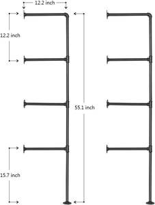 Estante de tubería de hierro de montaje en pared industrial, estantería abierta de bricolaje, estantes montados en la pared de almacenamiento Retro - Product Image 2