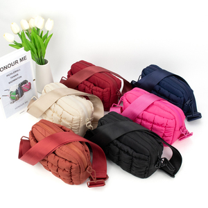 Custom Puffer Women Sling Bum Purse <strong>Mobile</strong> Phone Fanny Pack Pouch Quilted Cotton Crossbody <strong>Bag</strong> Quilted <strong>Bag</strong> - Product Image 1
