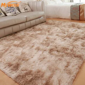 Decorative Usage Hand Knotted Furry Rug Carpet Rubber back Anti-slip Area Rug