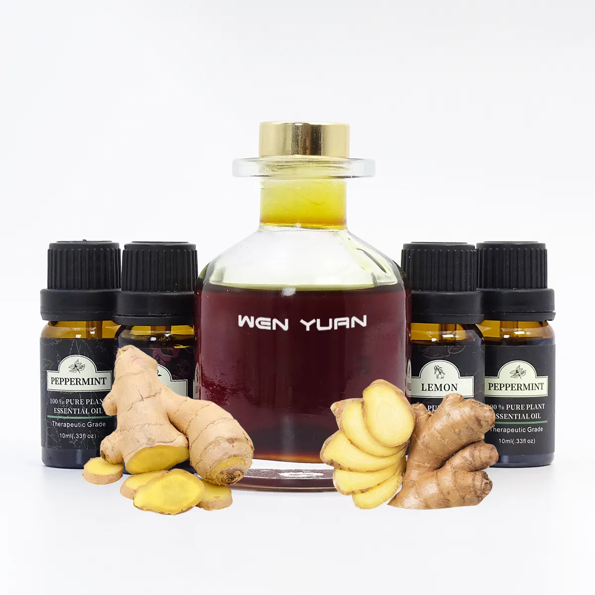 Offre Spéciale le plus bas coût d'expédition Provite étiquette huile essentielle de gingembre naturel huiles aromatiques non adultérées pour Massage cheveux soins de la peau