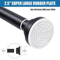 Tringle de Douche à Tension en Acier Inoxydable Personnalisée CF, Réglable, à Ressort, Sans Perçage, avec Base en Caoutchouc pour Salle de Bain d'Hôtel