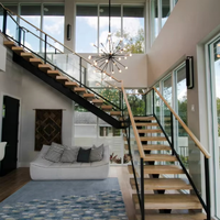 VIKO 2025 Escalier d'intérieur de haute qualité Design moderne Escaliers droits en acier et bois