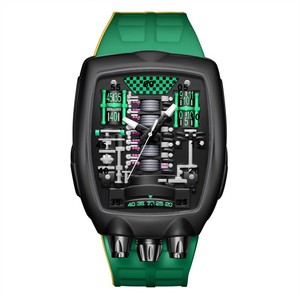 Montre Homme Série Moteur Best-Seller Transfrontalier Mouvement Quartz Boîtier Acrylique Lumineux Bracelet Silicone Tendance Distinctive - Product Image 6