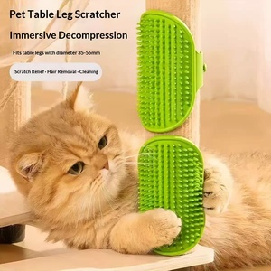 Outil de toilettage et de grattage pour chat en silicone, masseur d'angle mural, peigne à sangle pour pieds de table, griffoir pour chaton, fournitures pour animaux de compagnie - Product Image 2
