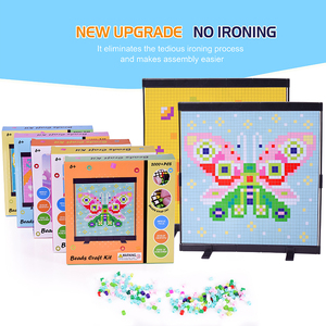 Wholesale 2000 Pcs <b>Beads</b> Craft Kit No Ironing DIY Mosaic <b>Art</b> Flexible Mesh Canvas Cartoon Designs Educational Toys for Kids - Product Image 1